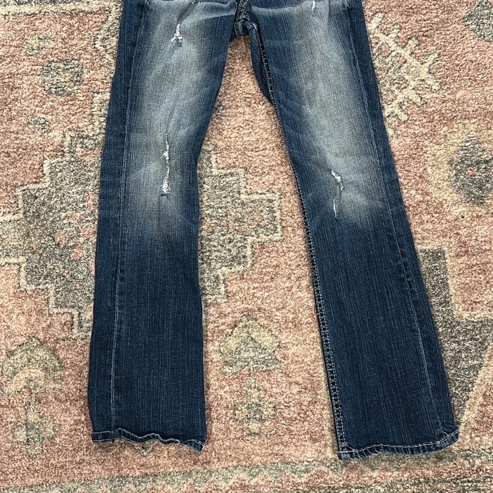 Buckle Kids Dark Blue Distressed Jeans
